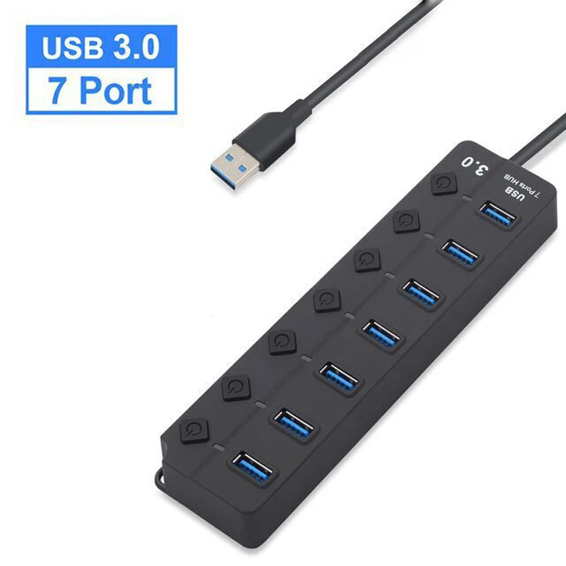 4/7-Port USB 3.0 Hub with LED