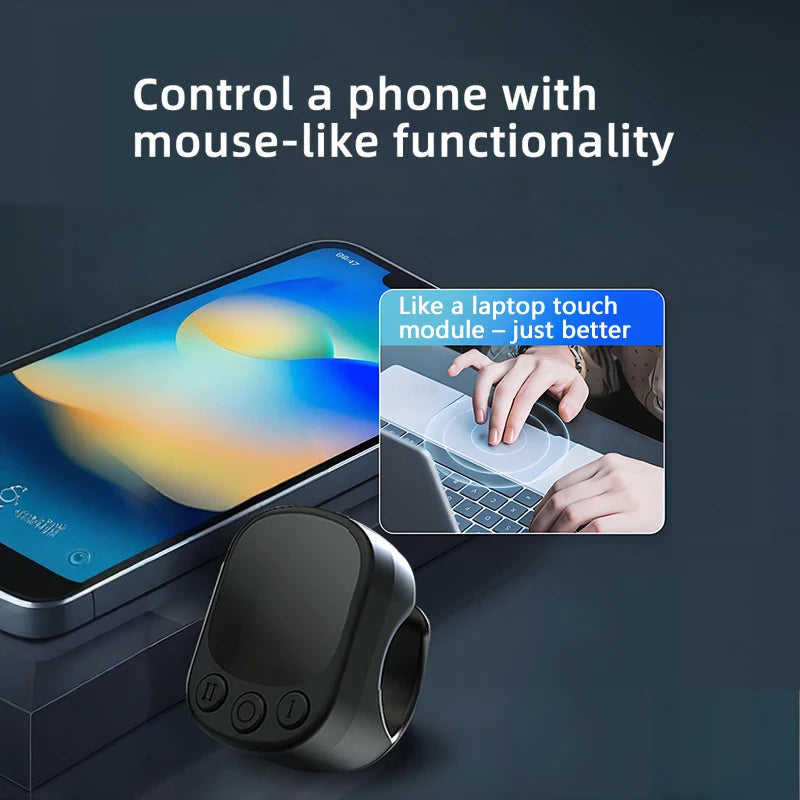 Mouse Ring Remote Control with Touchpad,Smart Automatic Screen Clicker Device,Continuous Clicker,Scrolling Ring Remote Control S