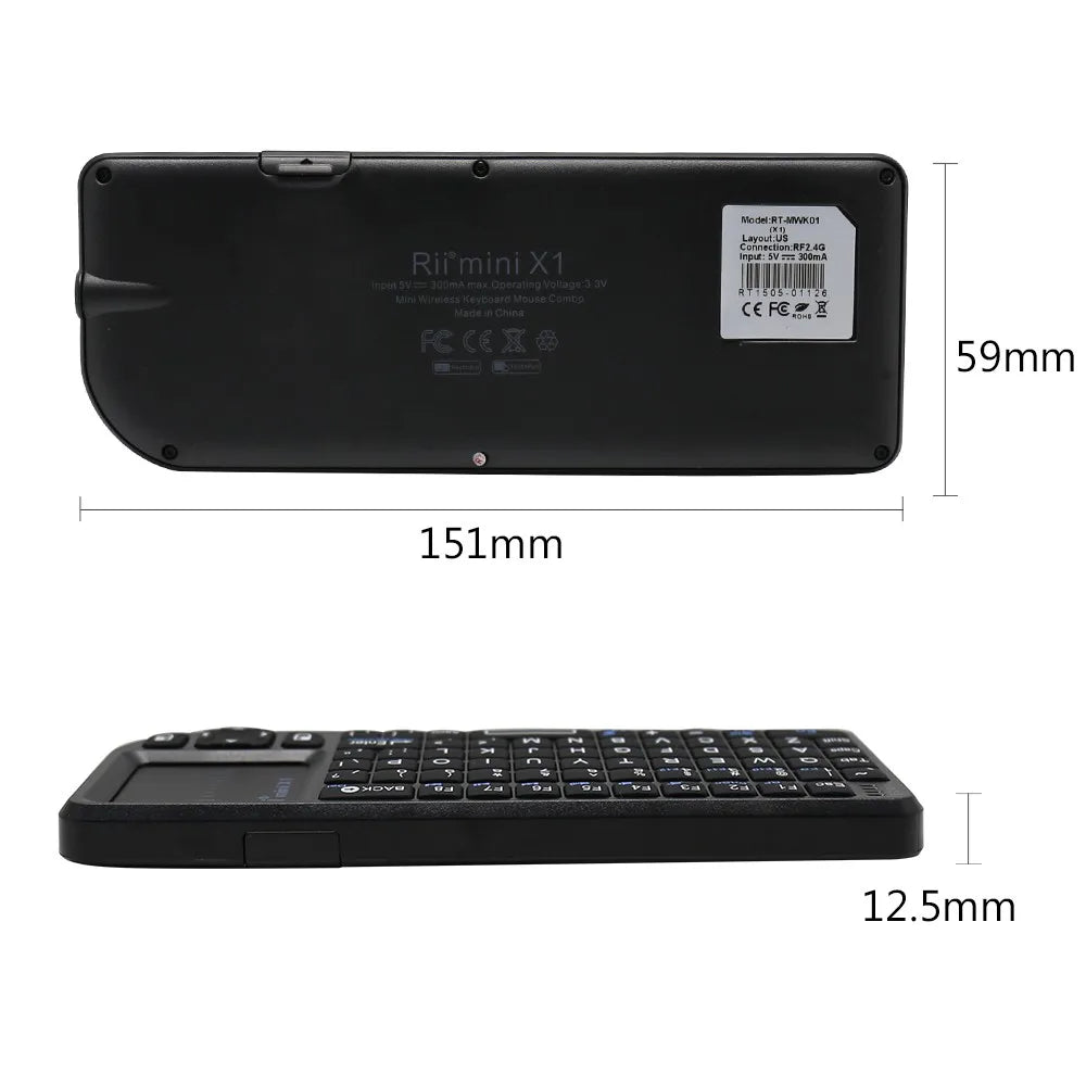 Rii X1 2.4GHz Mini Wireless Keyboard English/ES/FR