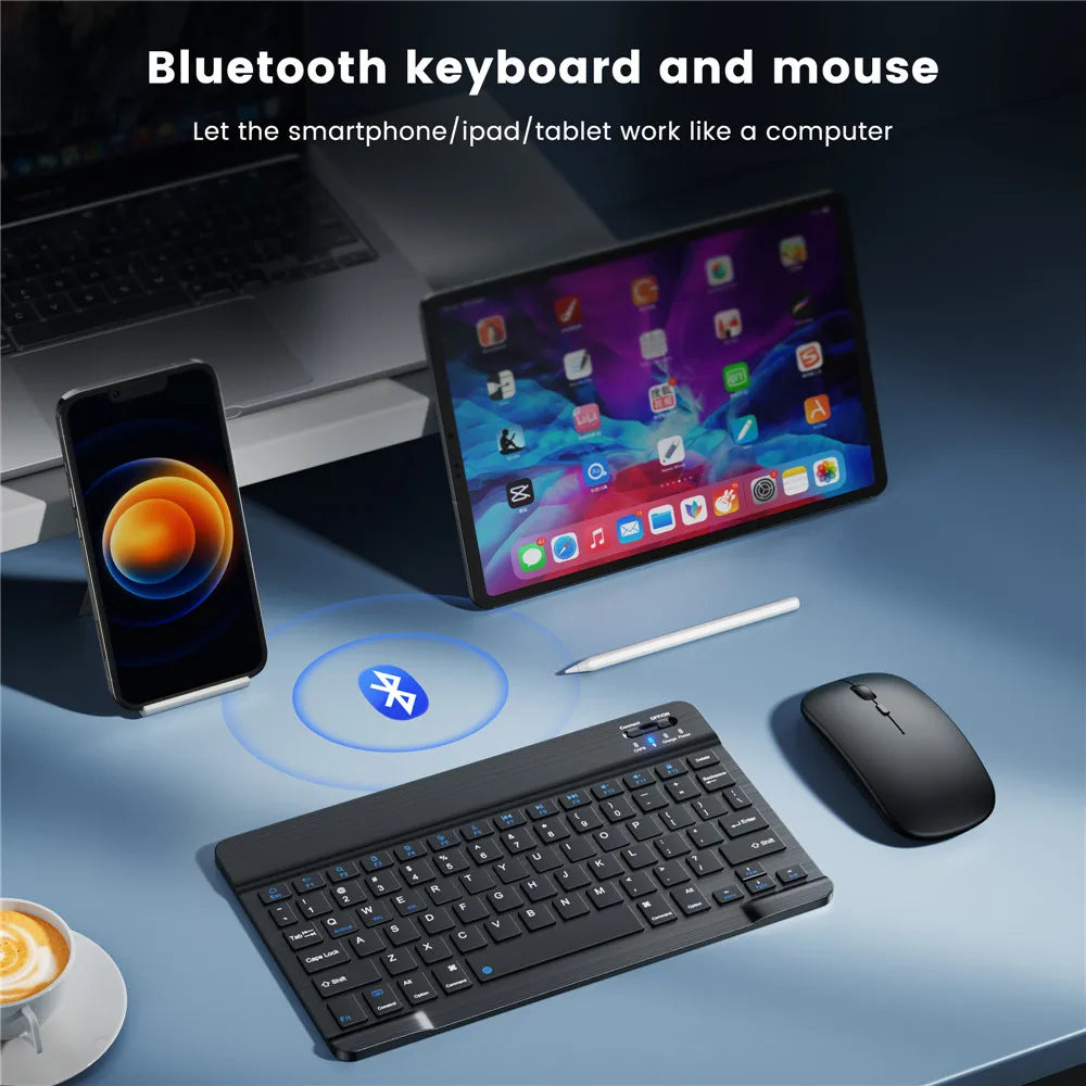 Ultra-Slim Bluetooth-compatible Keyboard Portable Mini Wireless Keyboard for iPad iPhone Tablet Phone Smartphone iOS Android Win