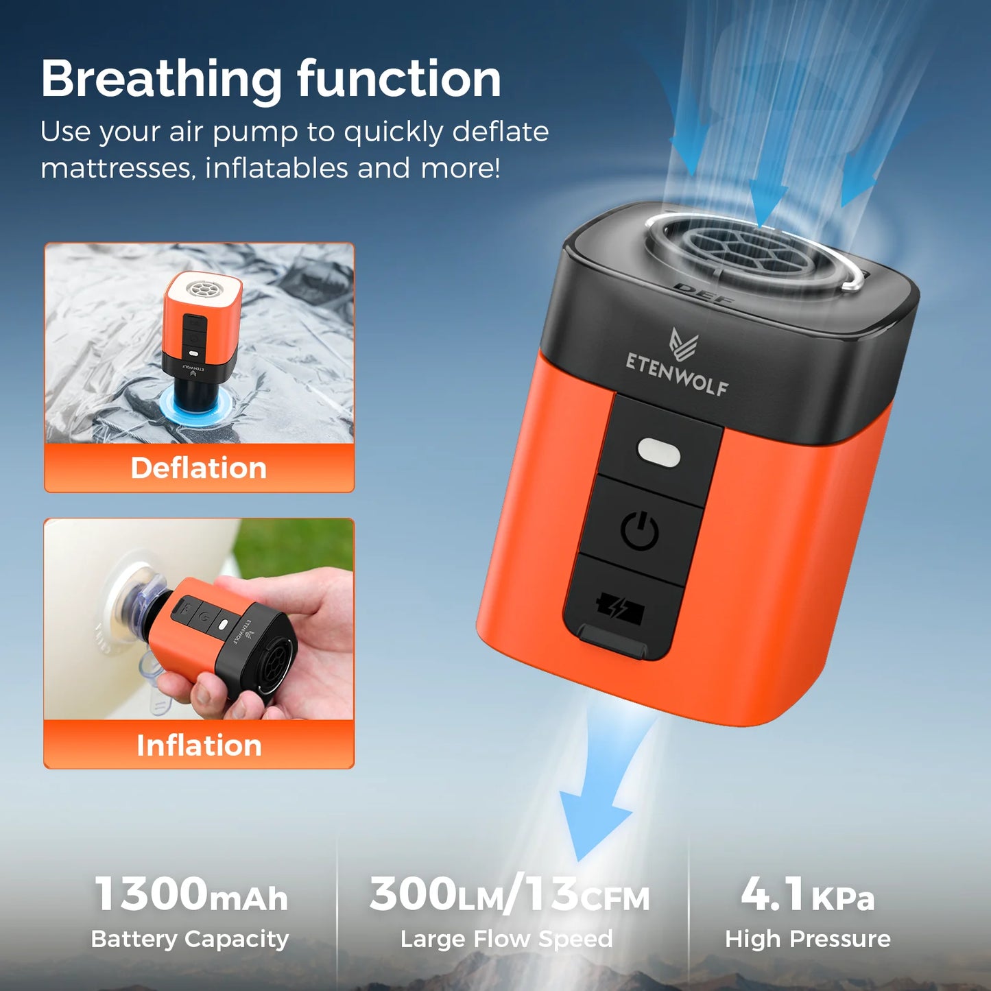 ETENWOLF AIR 3SE Electric Air Pump 1300mAh