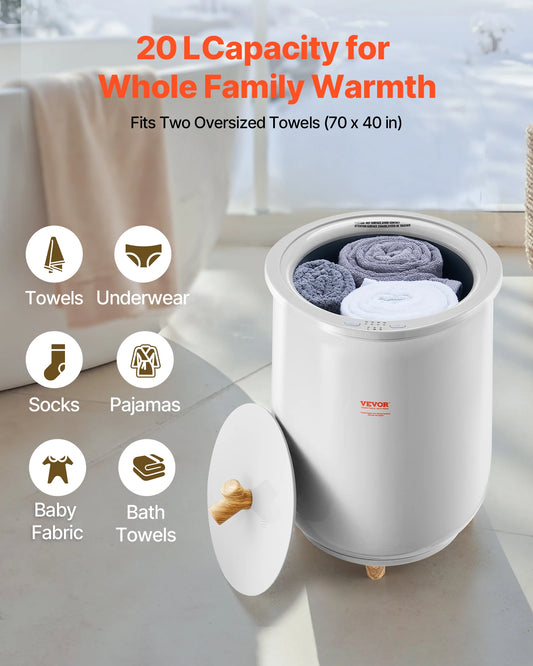 SucceBuy Towel Warmer Bucket 20L Heated Towel Warmer