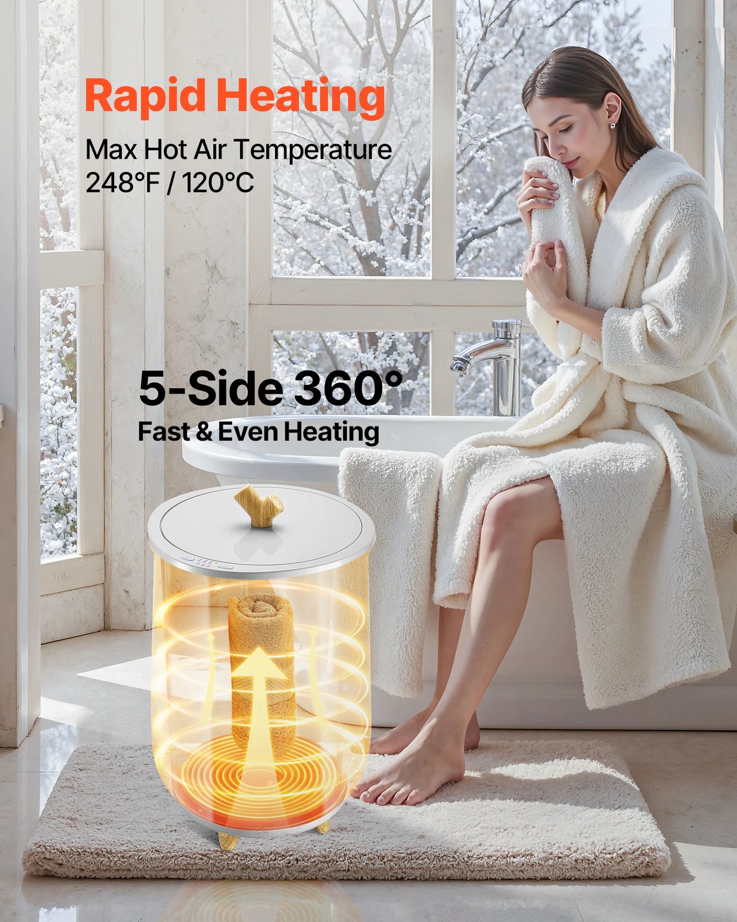 SucceBuy Towel Warmer Bucket 20L Heated Towel Warmer