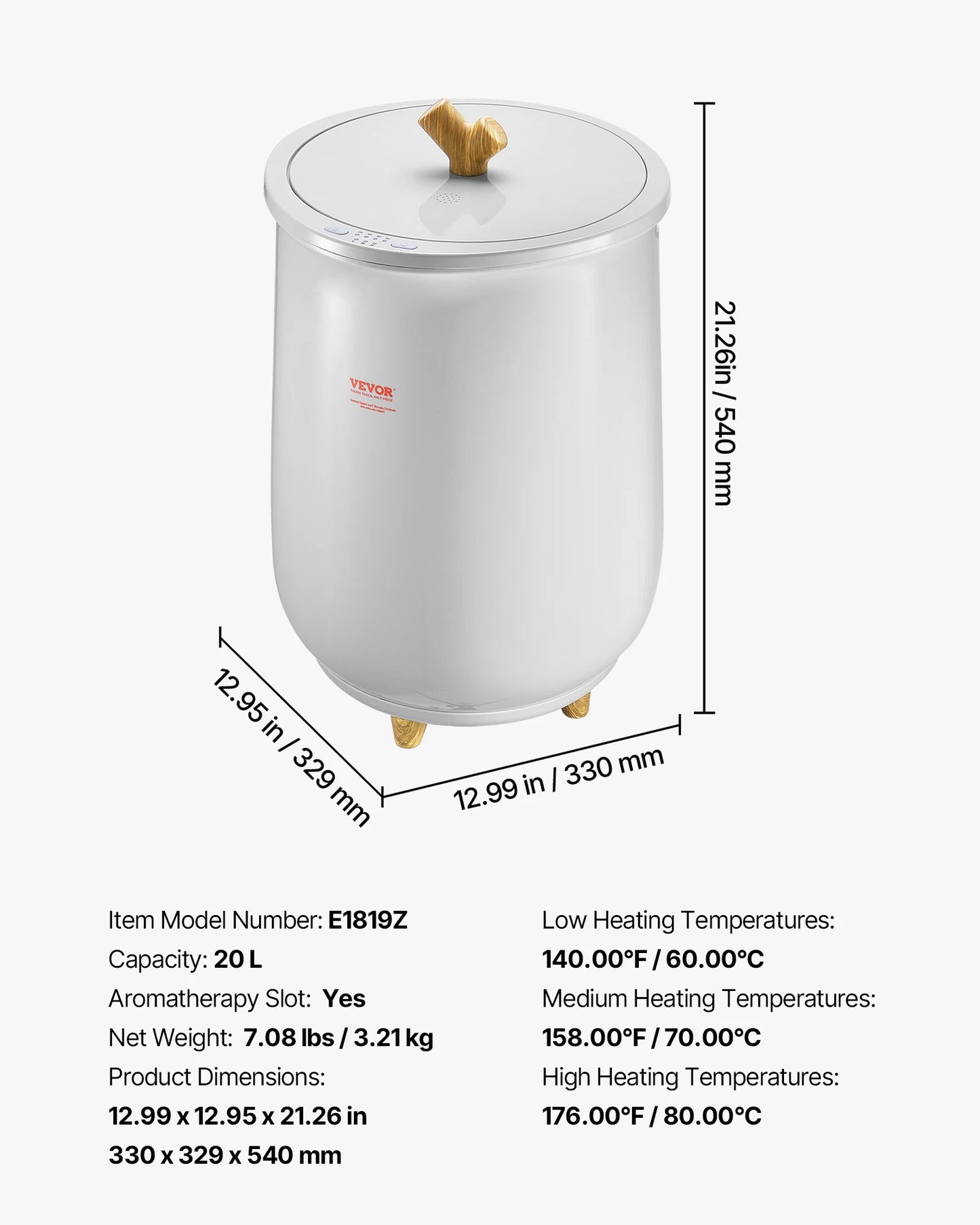 SucceBuy Towel Warmer Bucket 20L Heated Towel Warmer