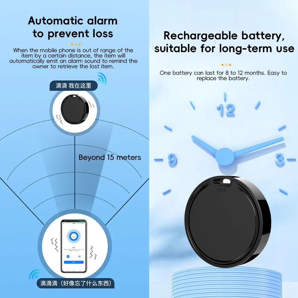 Mini Smart Find Hub Bluetooth GPS Tracker Google Find My Airtag Keychain Smart Tag Smart Life Security Alarm For Android IOS