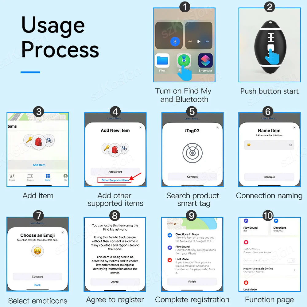 Mini GPS Tracker Global Anti-lost Alarm Locator Compatible with iOS Find My App Key Finder Car Pet Smart Tag for iPhone iTag