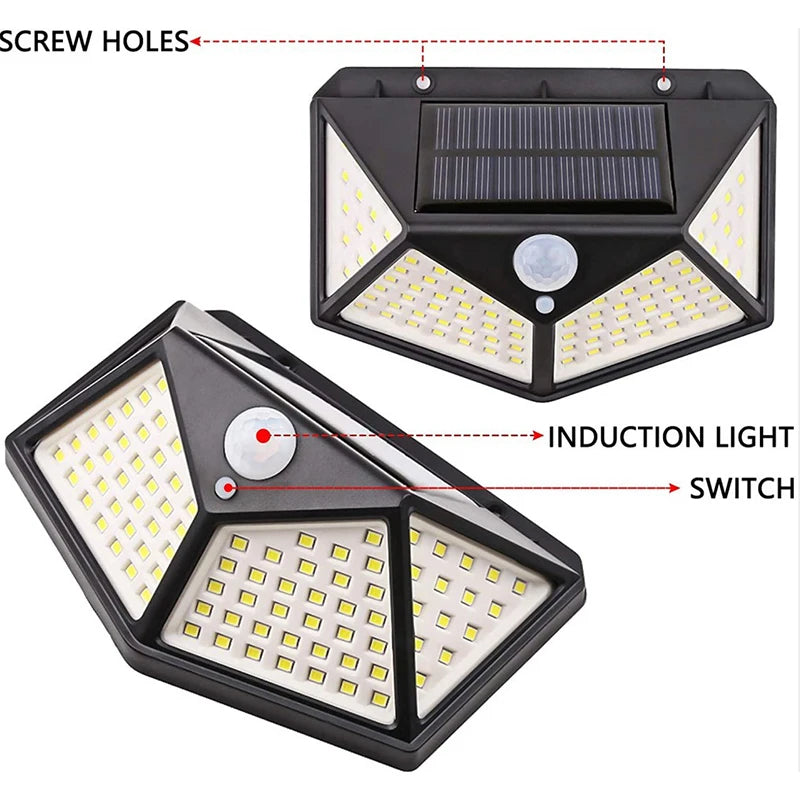 12 Pack Outdoor Solar Lights 100LED Wall Lamp