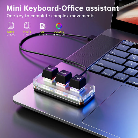 Mini Cut Copy Paste Keyboard 3-Key