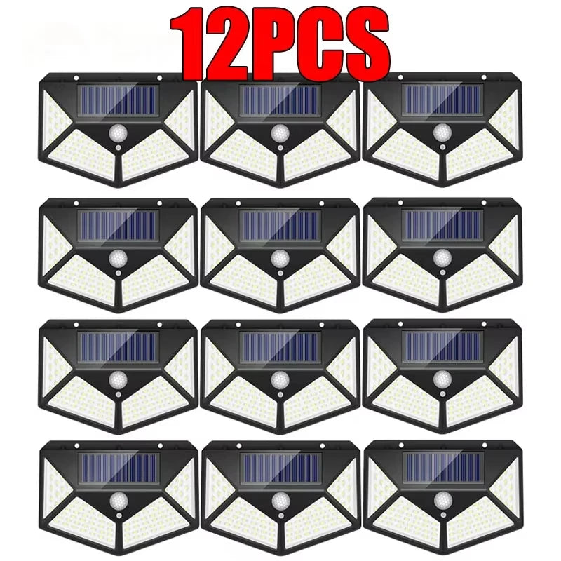 12 Pack Outdoor Solar Lights 100LED Wall Lamp