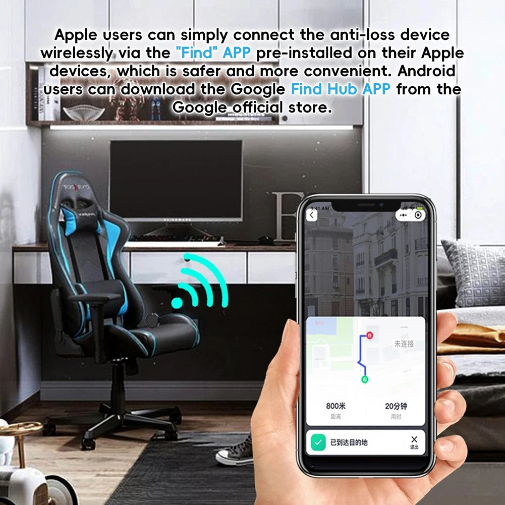 Mini Smart Find Hub Bluetooth GPS Tracker Google Find My Airtag Keychain Smart Tag Smart Life Security Alarm For Android IOS