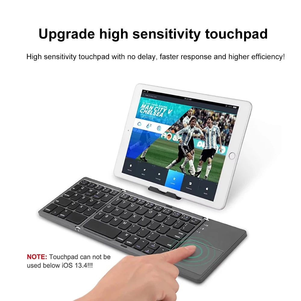 Tri-Folding Keyboard Touchpad  Bluetooth Mini  for  Win Android IOS