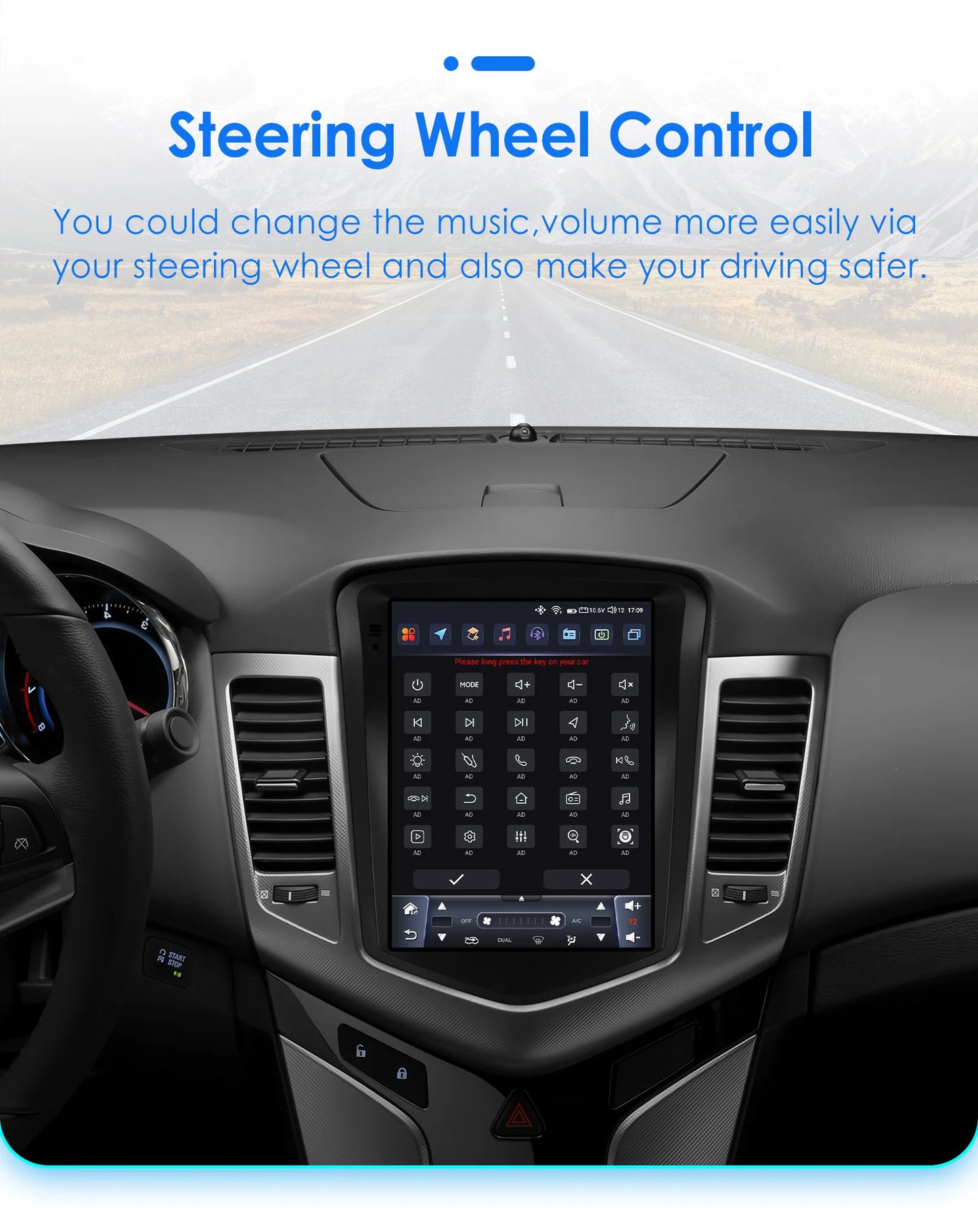 9.7"7862 Android 13 Car radio for Chevrolet Cruze J300 2008-2012 Tesla style Multimedia Video player 4G Carplay GPS navi Stereo